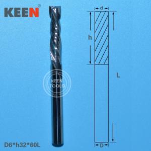 Up/Down Cut 6 * 32 mm 2-schneidiger Spiralbohrer, Kompressionsschneider für Holzbearbeitungsmaschinen, Holzschneidbits Schaftfräser für Holz CNC