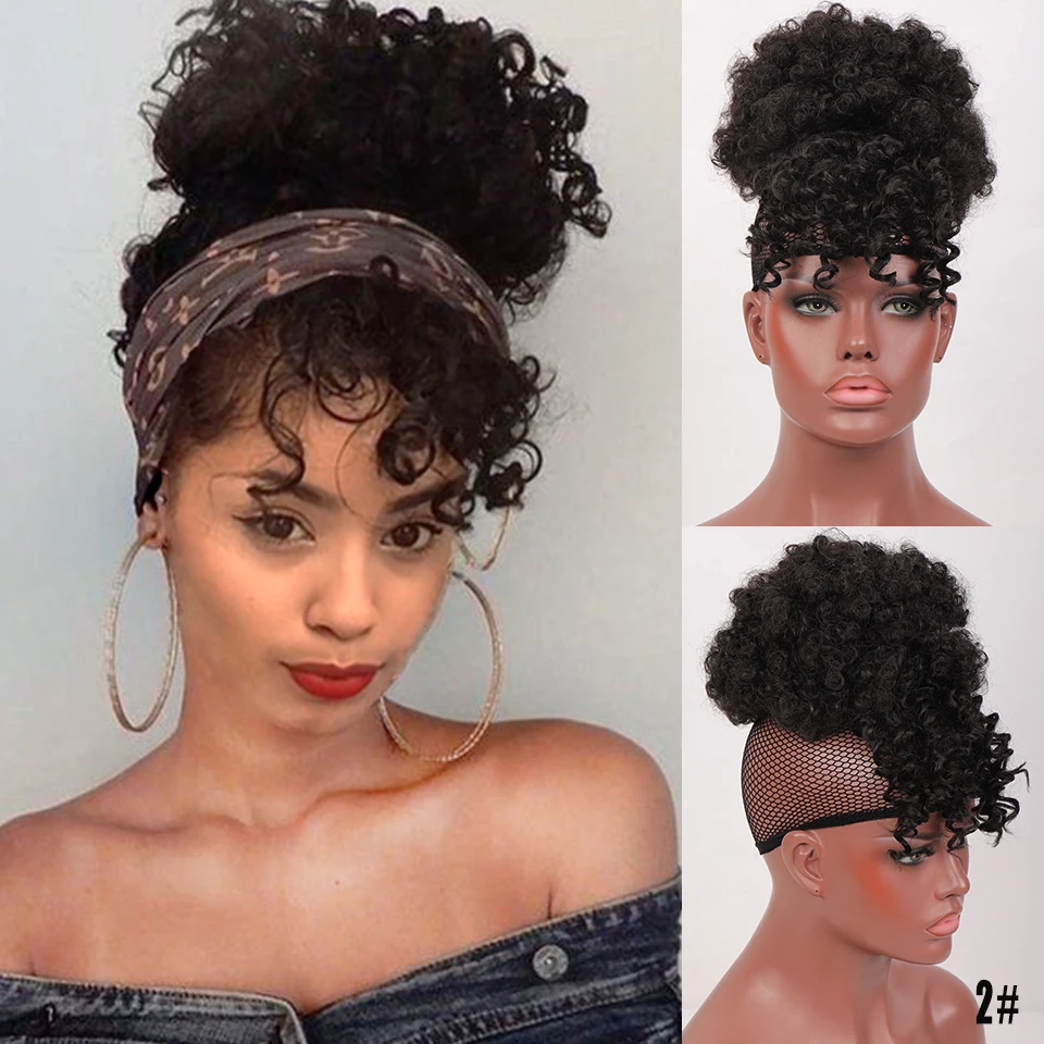 Lupu Synthetisches Kunst Haar Brötchen Haarteil Haar Afro Chignon Haar Gummis Mit Pony Kordel Zug Pferdes Chwanz Für Schwarze Frauen Lupu Synthetisches Kunst Haar Brötchen Haarteil Haar Afro Chignon Haar Gummis Mit Pony Kordel Zug Pferdes Chwanz Für Schwarze Frauen - Image 7