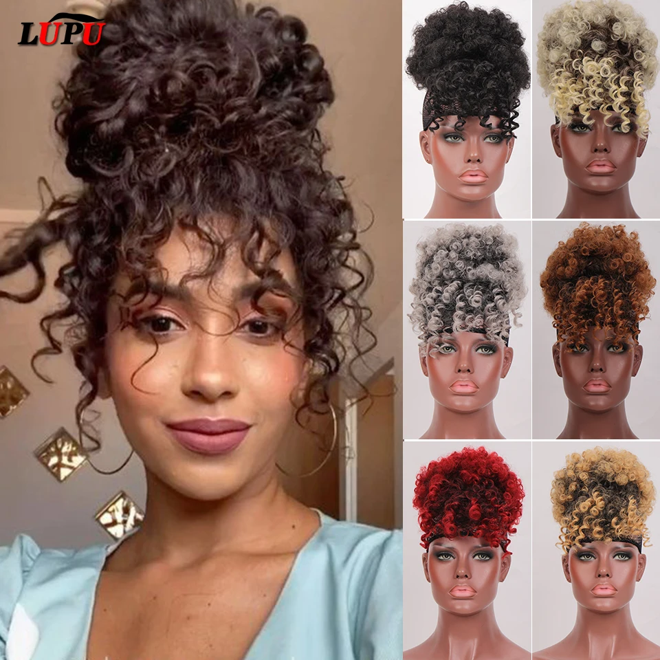 Lupu Synthetisches Kunst Haar Brötchen Haarteil Haar Afro Chignon Haar Gummis Mit Pony Kordel Zug Pferdes Chwanz Für Schwarze Frauen Lupu Synthetisches Kunst Haar Brötchen Haarteil Haar Afro Chignon Haar Gummis Mit Pony Kordel Zug Pferdes Chwanz Für Schwarze Frauen