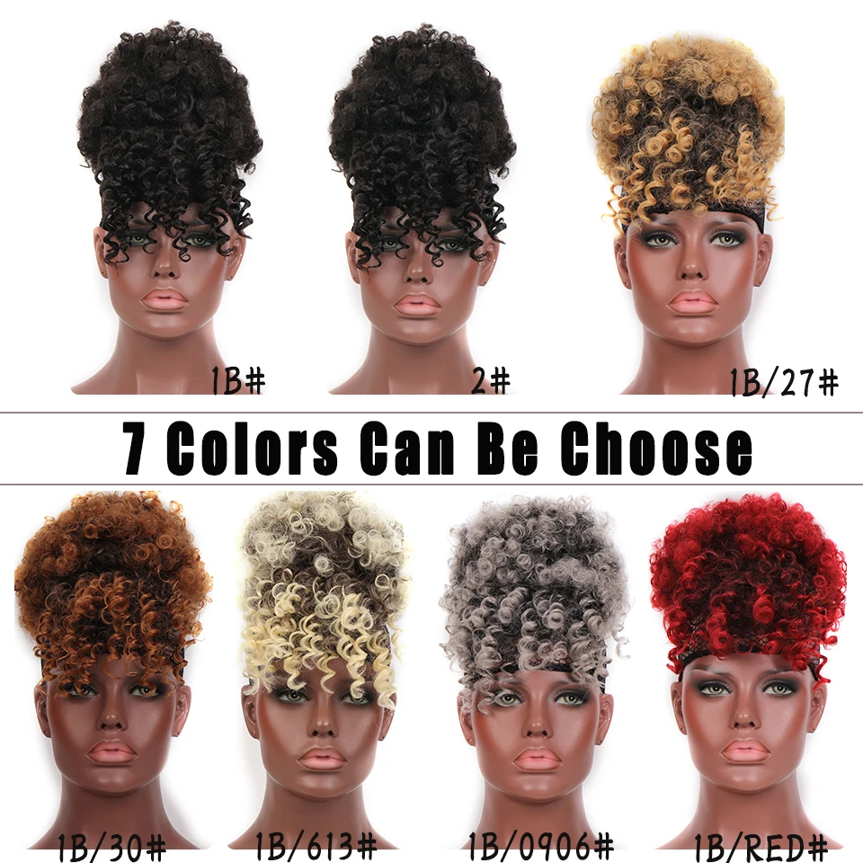 Lupu Synthetisches Kunst Haar Brötchen Haarteil Haar Afro Chignon Haar Gummis Mit Pony Kordel Zug Pferdes Chwanz Für Schwarze Frauen Lupu Synthetisches Kunst Haar Brötchen Haarteil Haar Afro Chignon Haar Gummis Mit Pony Kordel Zug Pferdes Chwanz Für Schwarze Frauen - Image 5