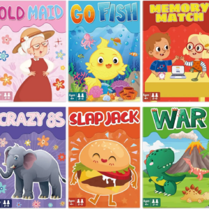 [Kartenspiele für Kinder 4-8 Jahre] 6 Kartenspielsets Spaßiges Familienspiel für Spieleabende und Partys, Osterkorb-Füller und Geschenke