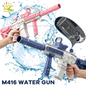 HUIQIBAO M416 Wasserpistole, elektrische Pistole, Schießspielzeug, vollautomatisch, für den Sommer, Strand, Outdoor-Spaß, Spielzeug für Kinder, Jungen, Erwachsene