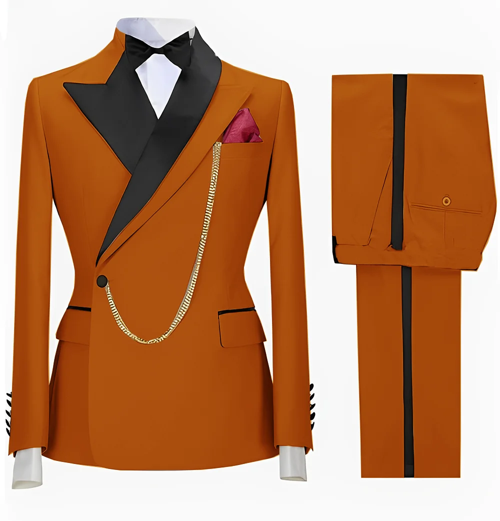 Suit For Men Wedding Groom Tuxedo Khaki Formal Blazer Pants 2 Piece Dinner Ball Dress Male Jacket Set Costume Homme Suit For Men Wedding Groom Tuxedo Khaki Formal Blazer Pants 2 Piece Dinner Ball Dress Male Jacket Set Costume Homme - Image 7