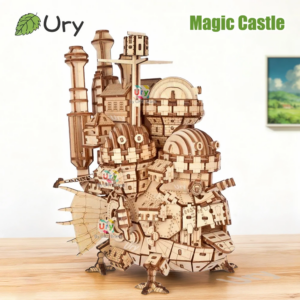 URY 3D-Holzpuzzle, kreatives magisches Stahlschloss, Thema, Film, Filmserie, DIY-Spielzeug, Heimdekoration, Modellbausatz, Geschenke für Erwachsene