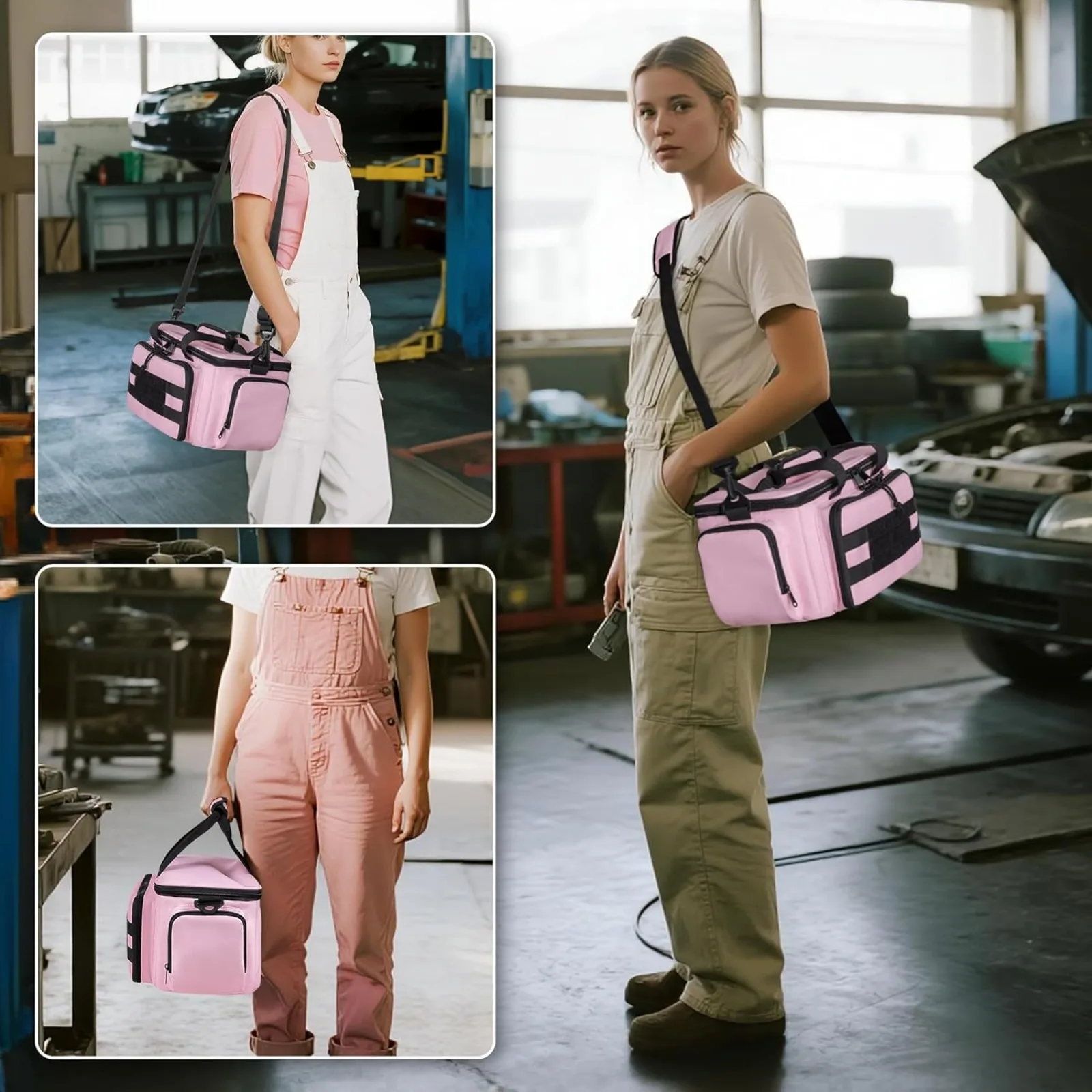 Rosa Werkzeugtasche Für Frauen, Damen-Werkzeugtasche, Aufbewahrungsorganisator Mit Anti-Reibungs-Boden Für Elektriker, Tischler, Handwerker Rosa Werkzeugtasche Für Frauen, Damen-Werkzeugtasche, Aufbewahrungsorganisator Mit Anti-Reibungs-Boden Für Elektriker, Tischler, Handwerker - Image 5