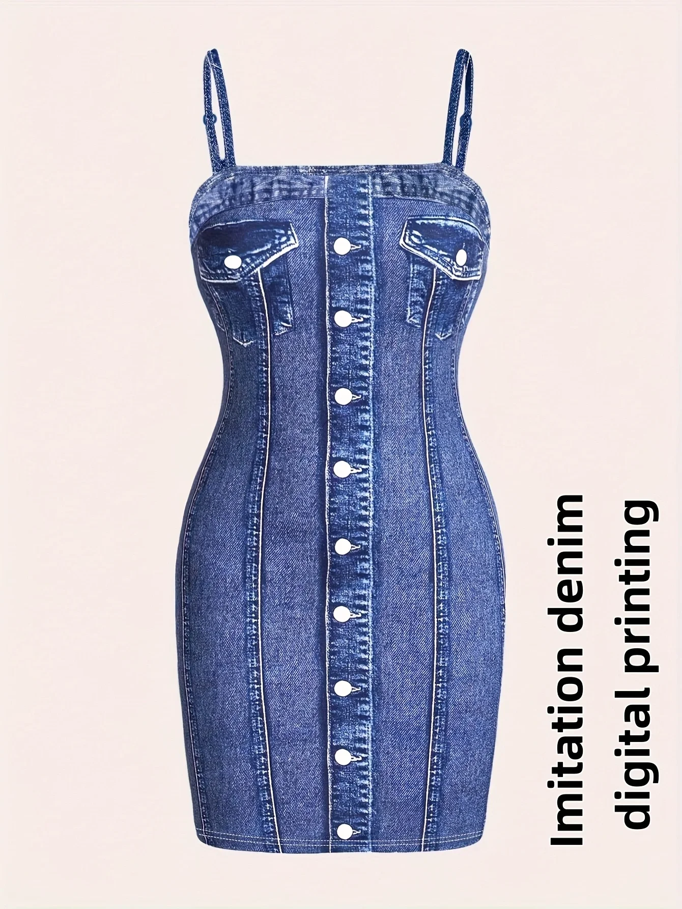 Elegantes Damenkleid mit Digitaldruck für den Alltag