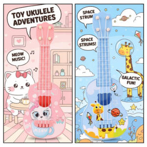 Mini-Ukulele-Gitarreninstrument-Spielzeug für Kinder – Musiksimulations-Spielzeug für Mädchen und Jungen, anfängerfreundliches Geburtstagsgeschenk