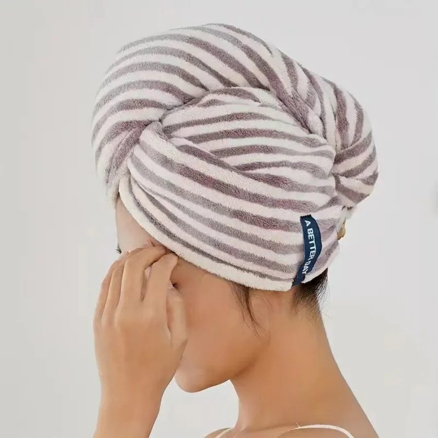 Gestreiftes Mikrofaser-Haartrockenhandtuch, Schnell Trocknendes, Saugfähiges, Weiches Haarhandtuch Zum Bade- Und Strand- Und Reisehandtuch Gestreiftes Mikrofaser-Haartrockenhandtuch, Schnell Trocknendes, Saugfähiges, Weiches Haarhandtuch Zum Bade- Und Strand- Und Reisehandtuch - Image 6