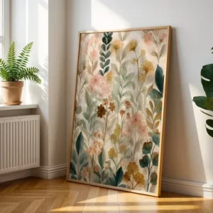 Vintage abstrakter Wildblumen-Wandkunstdruck, Leinwandgemälde, Poster, Bild für Wohnzimmer, Schlafzimmer, Heimdekoration