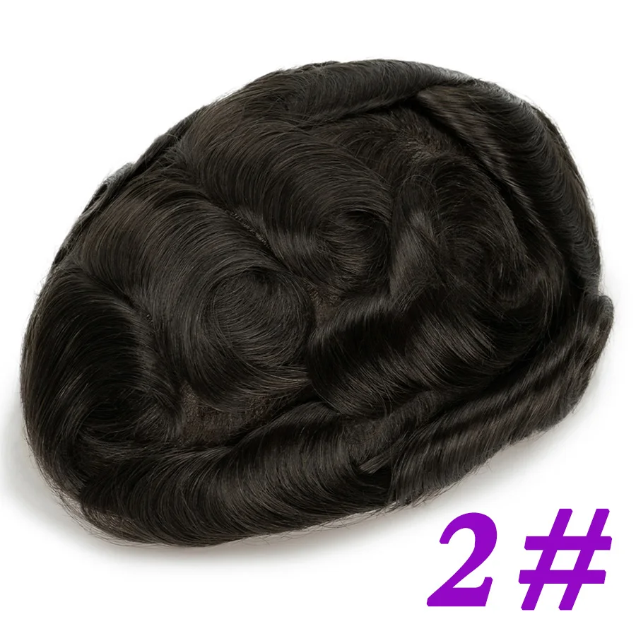 Herren Toupet Aus Echthaar Mit Swiss Lace, Natürlicher Haaransatz Herren Toupet Aus Echthaar Mit Swiss Lace, Natürlicher Haaransatz - Image 16
