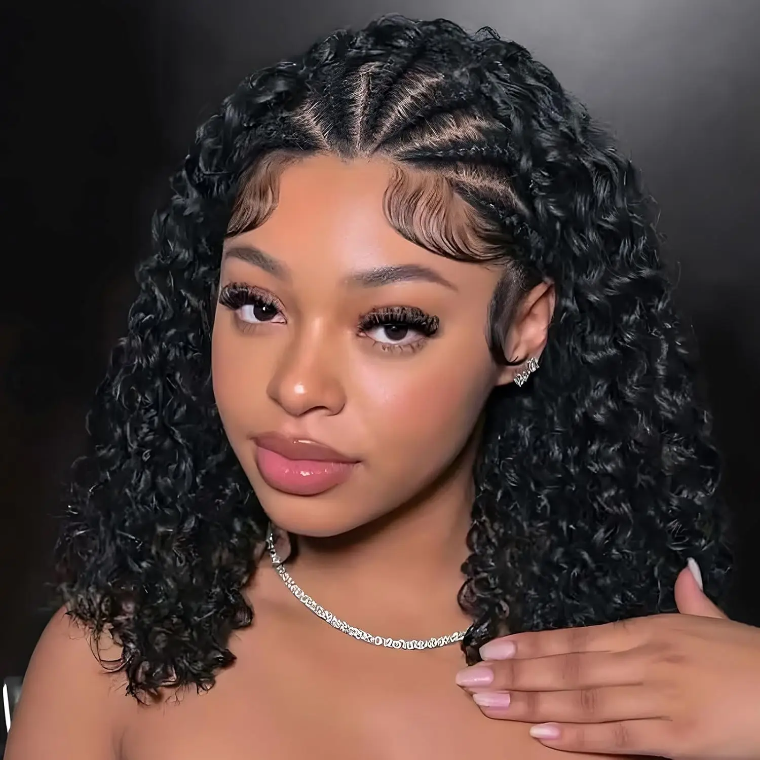 Geflochtene Bob-Perücke aus Echthaar, 13×4 Full Lace, Box Braids