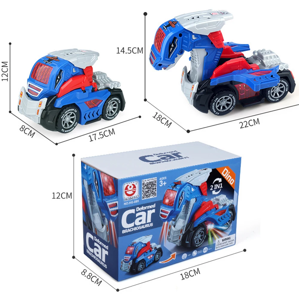 Automatisch Transformierendes 2-In-1-Dinosaurier- Und Autorobotermodell Für Jungen, Frühes Lernspielzeug Mit Licht Und Musik Automatisch Transformierendes 2-In-1-Dinosaurier- Und Autorobotermodell Für Jungen, Frühes Lernspielzeug Mit Licht Und Musik - Image 3