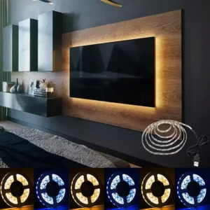 DC 5 V USB-LED-Streifen, Licht 2835, warmweiße LED-Streifenlichter für TV-Hintergrundbeleuchtung, Heimdekoration, 1 m–5 m, flexible Bandbeleuchtung