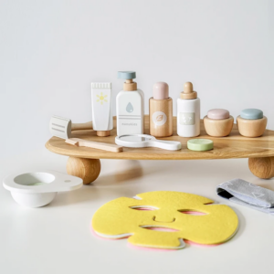 Kinder Holz Pretend Spielen Spielzeug Simulation Gesichtsmaske Make-Up Set Nachahmung Spiel Rolle Spielen Lernen Bildung Spielzeug für Mädchen