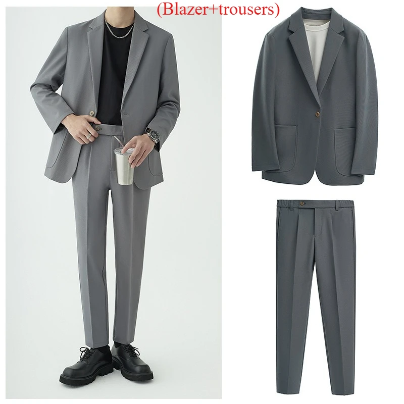 Suits Men'S Fashionable Banquet Solid-Color Dance Host Casual Wedding Banquet Dress Performance Korean-Style Rugged Smart Suit Suits Men'S Fashionable Banquet Solid-Color Dance Host Casual Wedding Banquet Dress Performance Korean-Style Rugged Smart Suit - Image 15