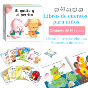 1 Satz mit 10 spanischen Lehrreichen Geschichtenbüchern, reichhaltige Märchen mit Puzzle-Design, geeignet für Sprachpraxis und -einsatz.