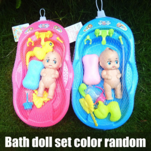 Newborn Doll Bath Toy Set Portable Real Working Bathtub Toy Set Birthday Gifts for Boys Girls