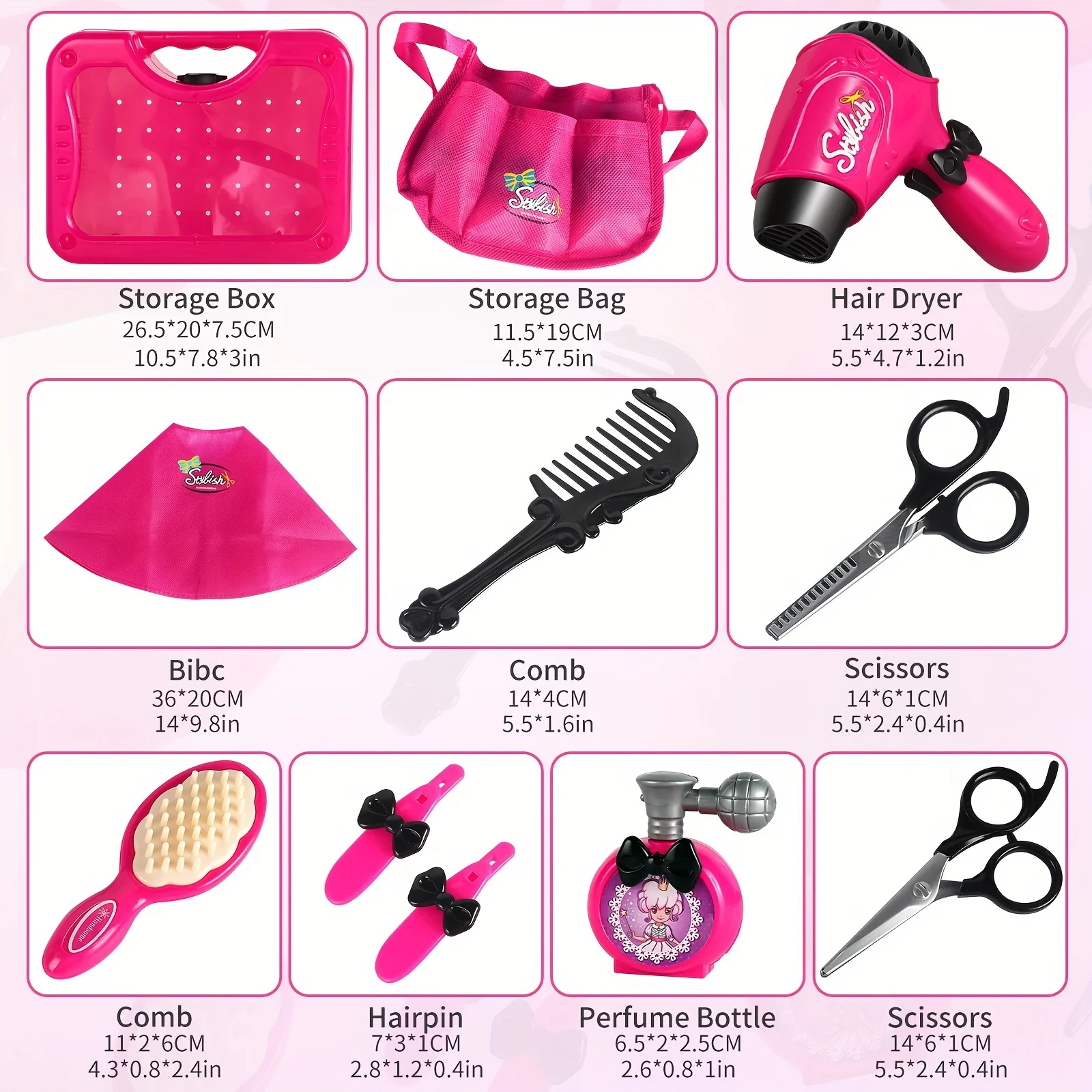 Rollenspiel Mädchen Schönheits Salon Spielzeug Set Mit Haartrockner, Friseur Schürze Und Styling-Zubehör-Perfekt Für Einfalls Reiche Spiel Geschenk Rollenspiel Mädchen Schönheits Salon Spielzeug Set Mit Haartrockner, Friseur Schürze Und Styling-Zubehör-Perfekt Für Einfalls Reiche Spiel Geschenk - Image 5