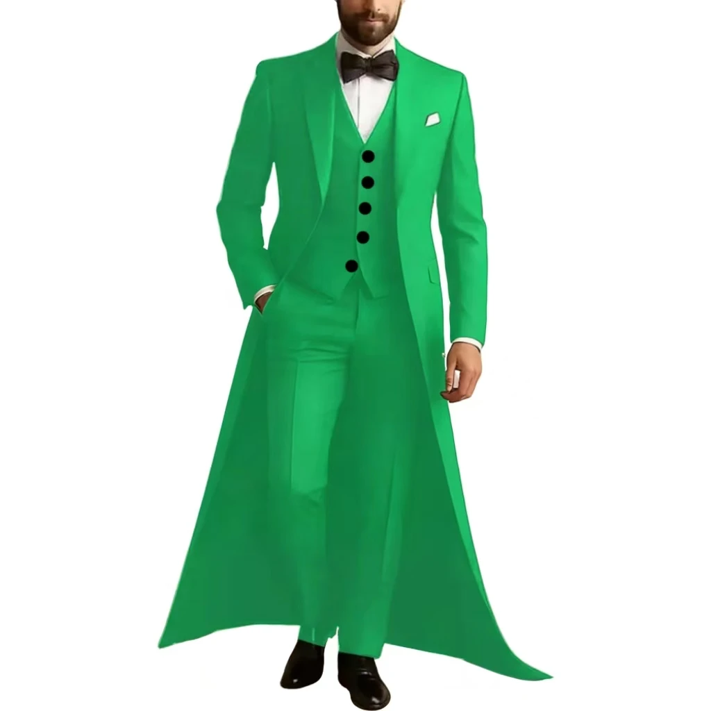 Long Jacket Business Formal Men Suit Groom Groomsman Tailored Costume Homme 3-Piece Fashion Clothing Set Jacket Pants Vest Long Jacket Business Formal Men Suit Groom Groomsman Tailored Costume Homme 3-Piece Fashion Clothing Set Jacket Pants Vest – Bild 20