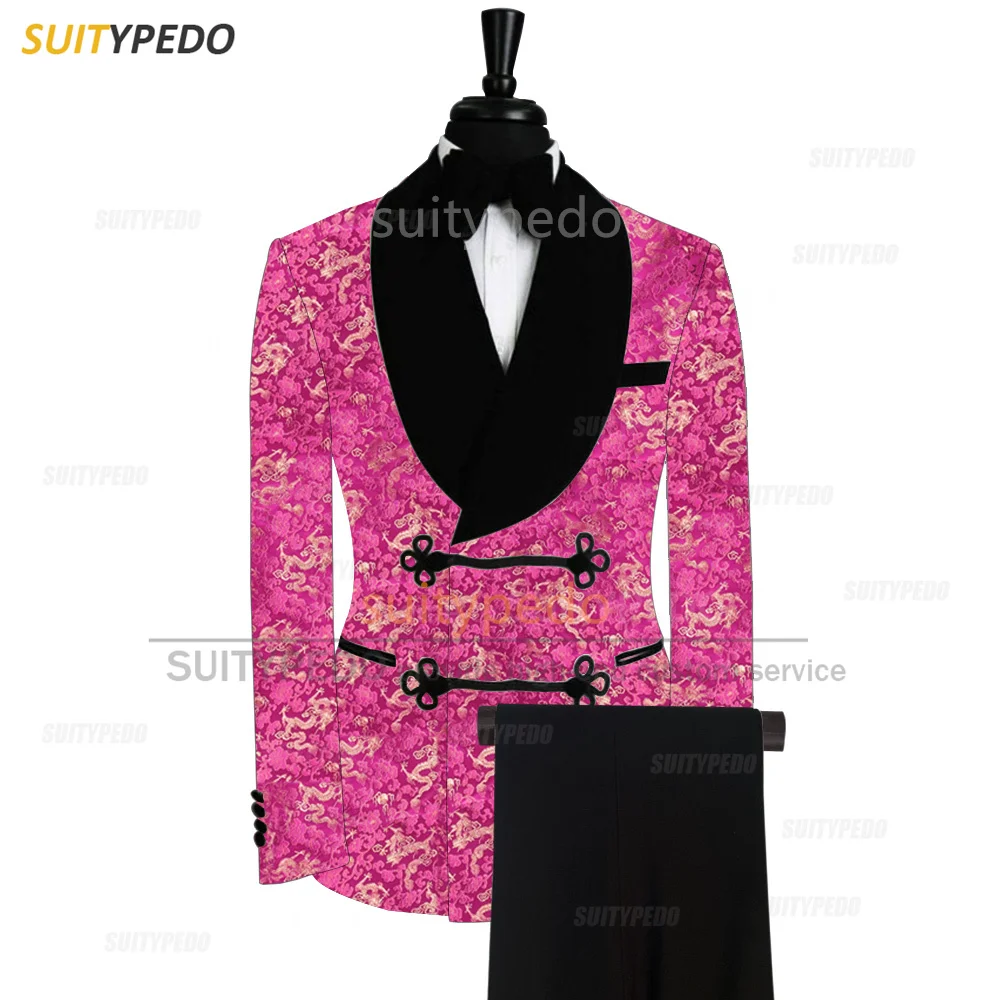 Slim Fit Men Suit Sets Wedding Groomsman Tailor-Made Jacquard Blazer Pants Outfits Fashion Gala Male Newest Luxury Tuxedos Slim Fit Men Suit Sets Wedding Groomsman Tailor-Made Jacquard Blazer Pants Outfits Fashion Gala Male Newest Luxury Tuxedos - Image 18