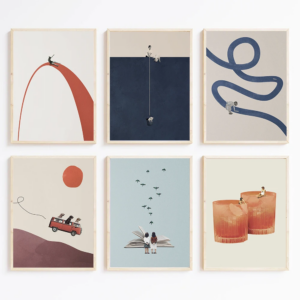 Vintage Abstrakte Museumskollage Kreatives Lustiges Skurriles Poster Leinwandgemälde Wandkunst Bilder Heim Schlafzimmer Wohnheim Dekoration