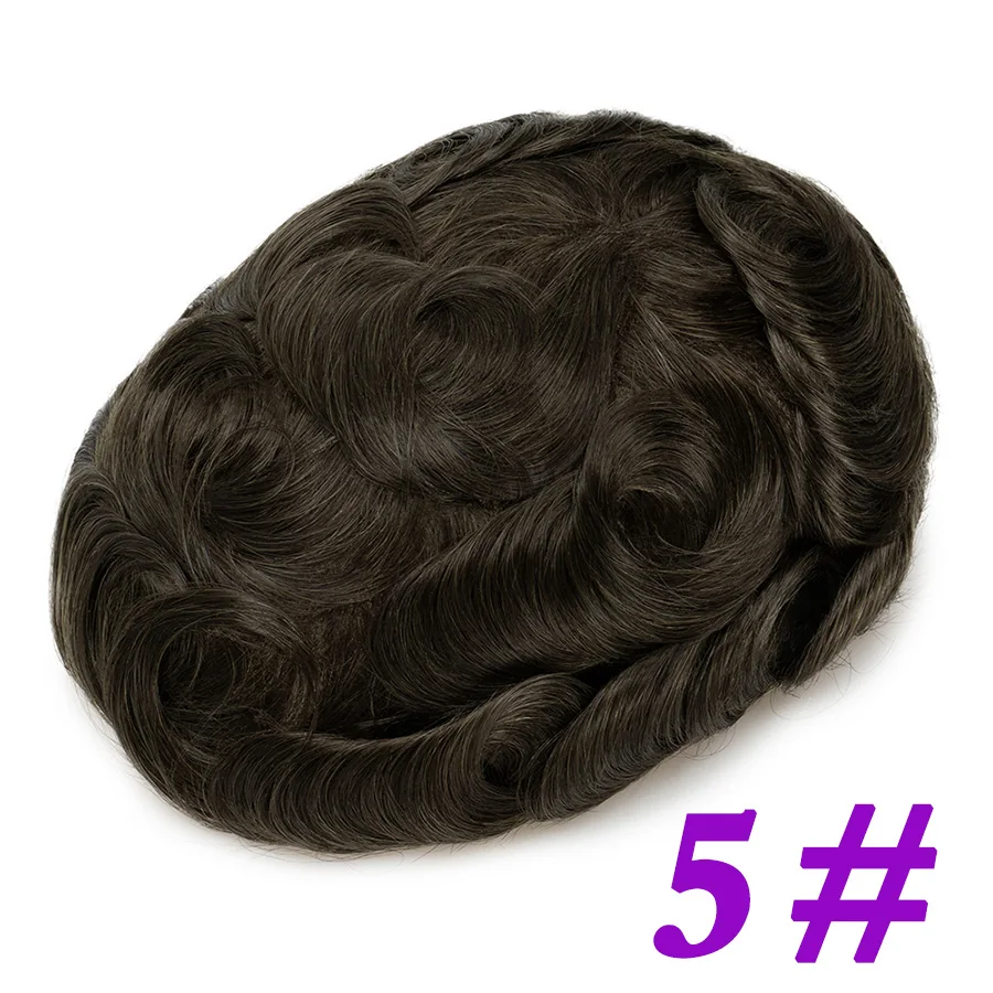Herren Toupet Aus Echthaar Mit Swiss Lace, Natürlicher Haaransatz Herren Toupet Aus Echthaar Mit Swiss Lace, Natürlicher Haaransatz - Image 9