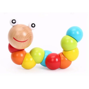 Babyspielzeug Holz Raupe Rasseln Kinderspielzeug Früherziehungsspielzeug für Kleinkinder Jungen Mädchen Lernen Farbnummer Geschenk für Neugeborene