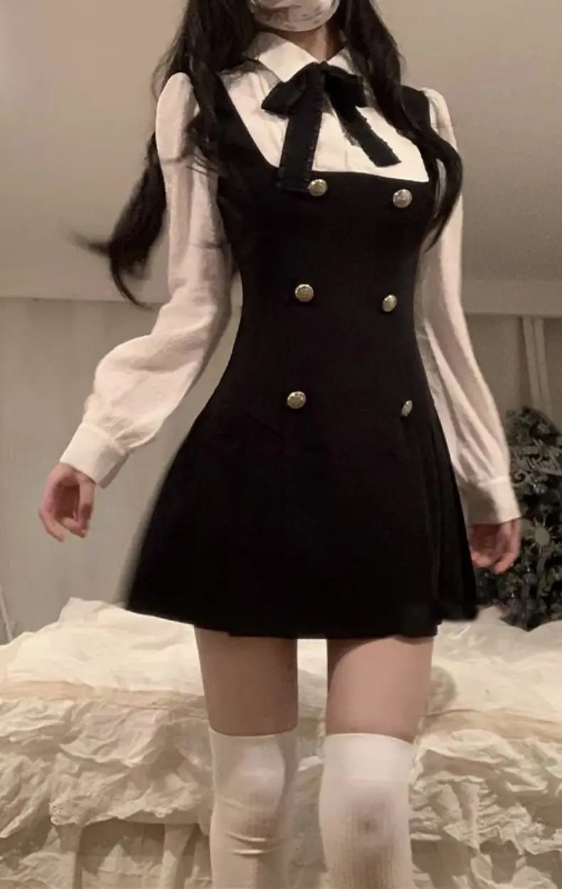 Cgc Preppy-Stil, Gefälschte Zweiteilige Kurze Damenkleider, Lässige Fliege, Japanisches Jk-Lolita-Kleid, Weiblich, 2025, Sommer-Party-Kleider Cgc Preppy-Stil, Gefälschte Zweiteilige Kurze Damenkleider, Lässige Fliege, Japanisches Jk-Lolita-Kleid, Weiblich, 2025, Sommer-Party-Kleider – Bild 3