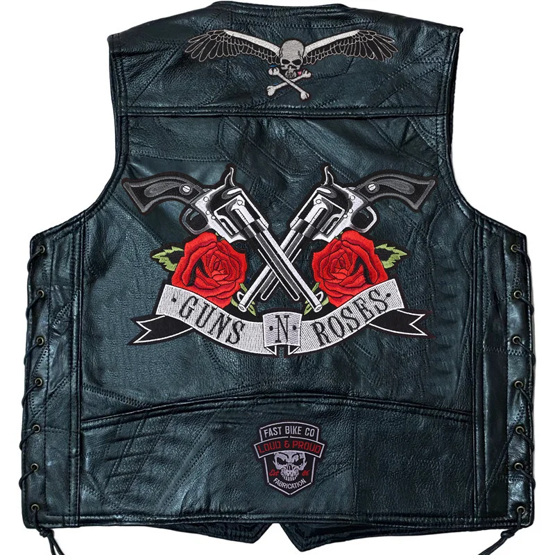 Lokomotive Lederweste Tiger Bestickte Patches Ärmellose Moto Biker Jacke Casual Streetwear Lokomotive Club Punk Veste Lokomotive Lederweste Tiger Bestickte Patches Ärmellose Moto Biker Jacke Casual Streetwear Lokomotive Club Punk Veste – Bild 6