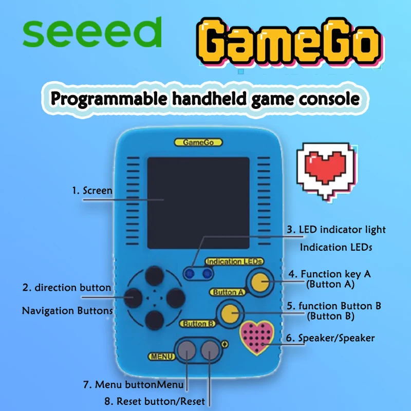 Gamego Spielkonsole Programmierbares Lernspielzeug Für Grund- Und Sekundarschüler Lehrhilfen Tragbare Spielkonsole Handheld Gamego Spielkonsole Programmierbares Lernspielzeug Für Grund- Und Sekundarschüler Lehrhilfen Tragbare Spielkonsole Handheld