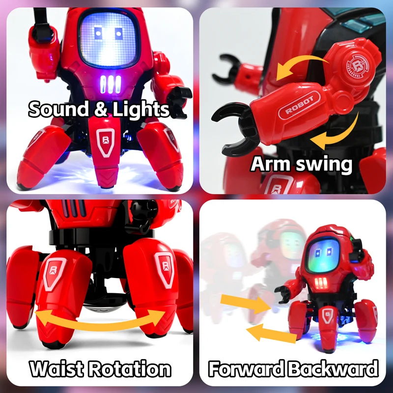 Kinder Tanz Roboter Musik Led 6 Krallen Octopus Roboter Geburtstag Geschenk Spielzeug Für Kinder Frühe Bildung Baby Spielzeug Jungen Mädchen Kinder Tanz Roboter Musik Led 6 Krallen Octopus Roboter Geburtstag Geschenk Spielzeug Für Kinder Frühe Bildung Baby Spielzeug Jungen Mädchen – Bild 4