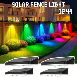 4/2 Pack Solar-Zaunleuchten, mehrfarbige Garten-Wandleuchten für Villa, Gartenzaun, Urlaub, Gehweg, Zuhause, Landschaftsbeleuchtung