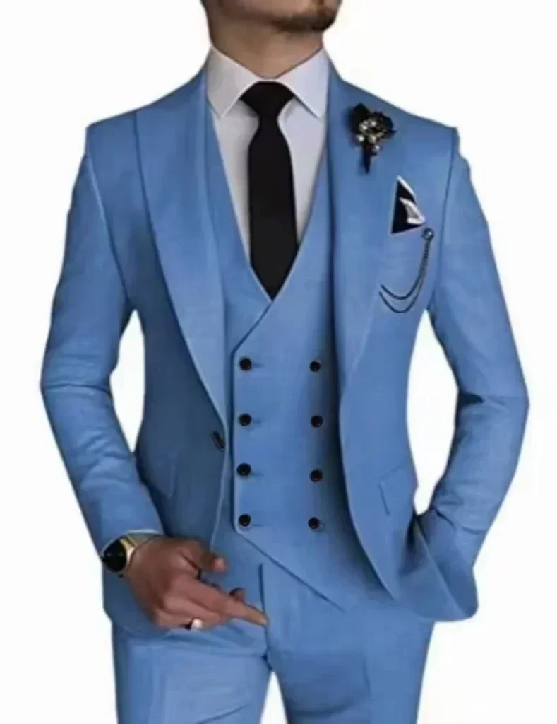 Herrenanzug Mit Spitzem Revers, 3-Teilig (Sakko, Weste, Hose) – Smoking Für Hochzeit Herrenanzug Mit Spitzem Revers, 3-Teilig (Sakko, Weste, Hose) – Smoking Für Hochzeit – Bild 13
