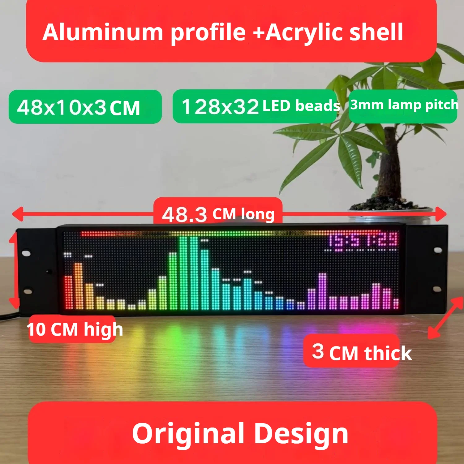 Professionelles Musikspektrum-Anzeigeinstrument, Musik-Rhythmuslicht Rgb Mehrfarbig Einstellbar, Kabelloser Pickup-Spektrumanalysator Professionelles Musikspektrum-Anzeigeinstrument, Musik-Rhythmuslicht Rgb Mehrfarbig Einstellbar, Kabelloser Pickup-Spektrumanalysator