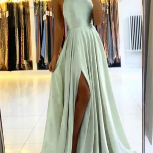 Elegante Frauen Maxi Strand Satin Kleid Sexy Bein Schlitz Lace up Abendkleid Abendkleid Verstellbaren Trägern Brautjungfer Kleider