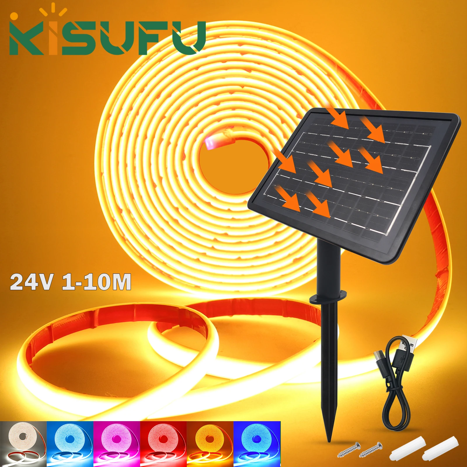 Dc24V Solar Powered Cob Neon Led Strip Ip68 Waterproof 320Leds/M Flexible Adhesive Ribbon Rope Light Home Garden Linear Lighting Dc24V Solar Powered Cob Neon Led Strip Ip68 Waterproof 320Leds/M Flexible Adhesive Ribbon Rope Light Home Garden Linear Lighting
