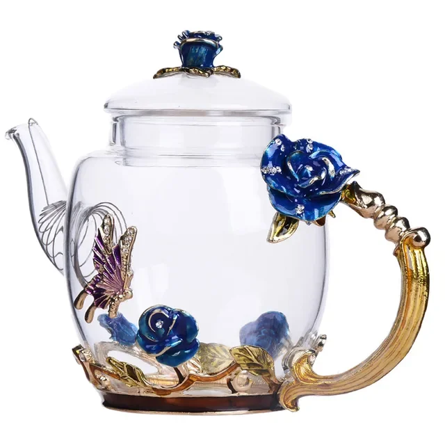 Handbemalte Emaillierte Farbe Teekanne Hitzebeständiges Glas Einzelne Japanische Teekanne Teesieb Pu Erh Wasserkocher Gaiwan Set Handbemalte Emaillierte Farbe Teekanne Hitzebeständiges Glas Einzelne Japanische Teekanne Teesieb Pu Erh Wasserkocher Gaiwan Set - Image 3