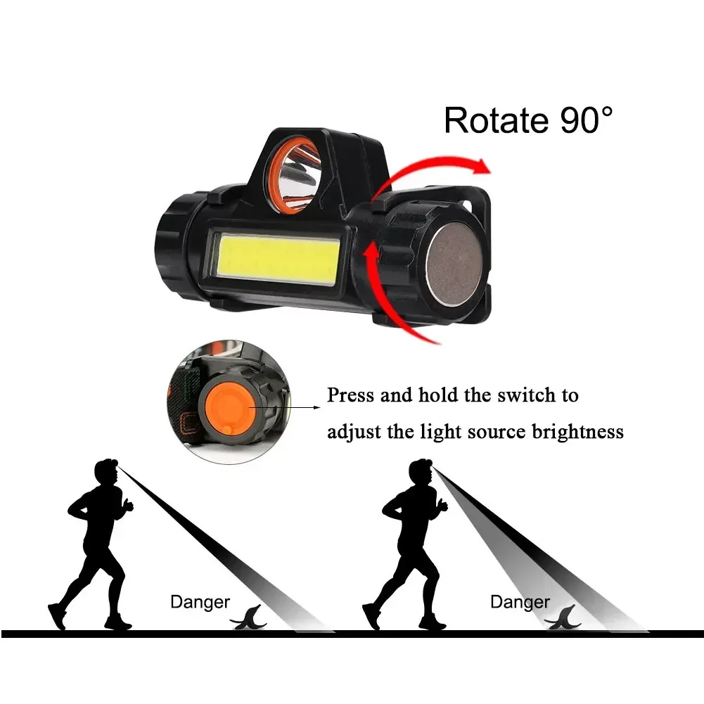 Wiederaufladbare Angeln Led Scheinwerfer Camping Scheinwerfer Xpe Cob Arbeit Licht 2 Beleuchtung Modi Mit Schwanz Magnet Abnehmbare Wiederaufladbare Angeln Led Scheinwerfer Camping Scheinwerfer Xpe Cob Arbeit Licht 2 Beleuchtung Modi Mit Schwanz Magnet Abnehmbare - Image 4
