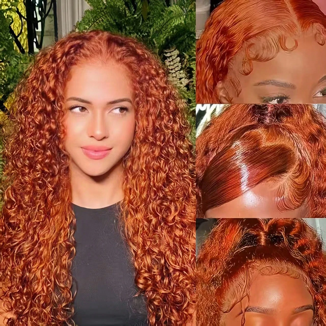 Lockige Lace-Front-Perücke Ingwer-Orange Aus Echthaar, 13X6/13X4, Deep Wave Lockige Lace-Front-Perücke Ingwer-Orange Aus Echthaar, 13X6/13X4, Deep Wave - Image 8