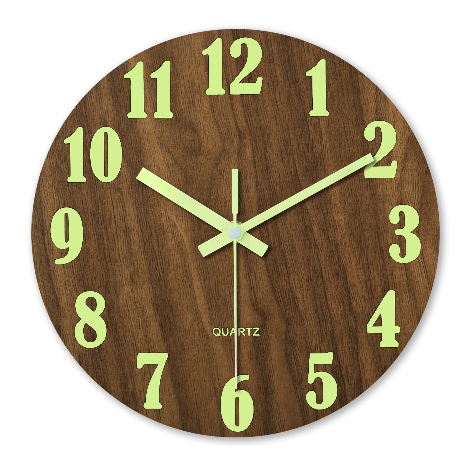 12 Zoll Leuchtende Wanduhr Aus Holz, Geräuschlos, Leuchtet Im Dunkeln, Nordisches Design, Nicht Tickende Uhr Mit Nachtlicht 12 Zoll Leuchtende Wanduhr Aus Holz, Geräuschlos, Leuchtet Im Dunkeln, Nordisches Design, Nicht Tickende Uhr Mit Nachtlicht - Image 2