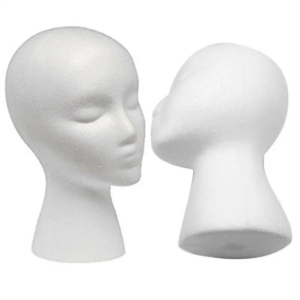 Schaufensterpuppenkopf-Modell aus Schaumstoff für Perücken, Haare, Brillen, Hüte, Perückenständer, Schaufensterpuppenkopf-Modell, weiß