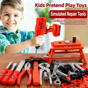 Kinder-Spielzeug-Werkzeugset 68/55/41/38 Teile Simuliertes Reparatur-Werkzeugset Ingenieur-Kunststoff-Konstruktionsspielzeug Geschenk für Kleinkinder Jungen