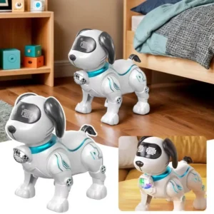 Elektronisches Roboterhund-Spielzeug aus Kunststoff mit Licht, interaktives Touch-Haustierspielzeug, programmierbarer intelligenter elektronischer Stunt-Roboterhund