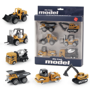 6pcs/set Alloy Engineering Truck Toy Car Classic Construction Model Vehicle Loader Tractor Excavator Toys for Boys Gifts