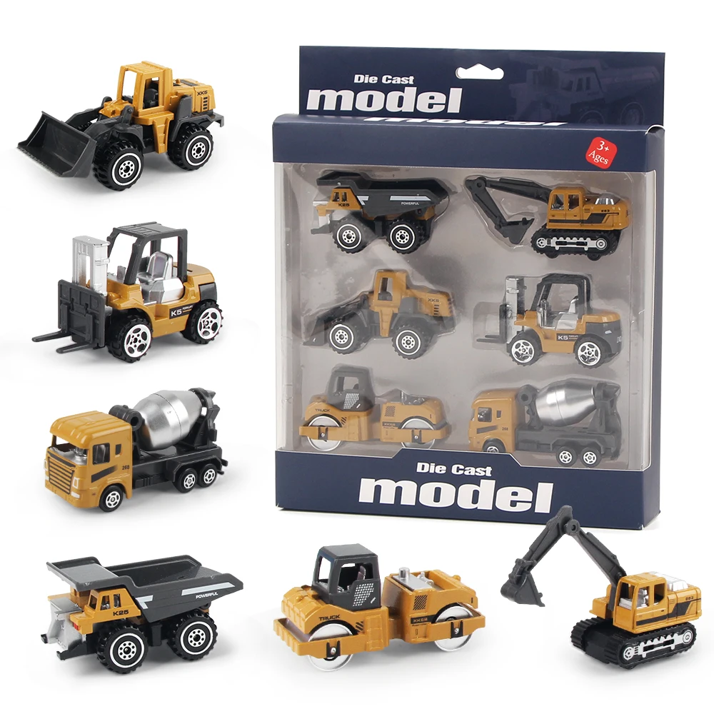 6Pcs/Set Alloy Engineering Truck Toy Car Classic Construction Model Vehicle Loader Tractor Excavator Toys For Boys Gifts 6Pcs/Set Alloy Engineering Truck Toy Car Classic Construction Model Vehicle Loader Tractor Excavator Toys For Boys Gifts