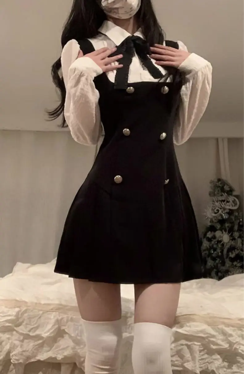 Cgc Preppy-Stil, Gefälschte Zweiteilige Kurze Damenkleider, Lässige Fliege, Japanisches Jk-Lolita-Kleid, Weiblich, 2025, Sommer-Party-Kleider Cgc Preppy-Stil, Gefälschte Zweiteilige Kurze Damenkleider, Lässige Fliege, Japanisches Jk-Lolita-Kleid, Weiblich, 2025, Sommer-Party-Kleider – Bild 2