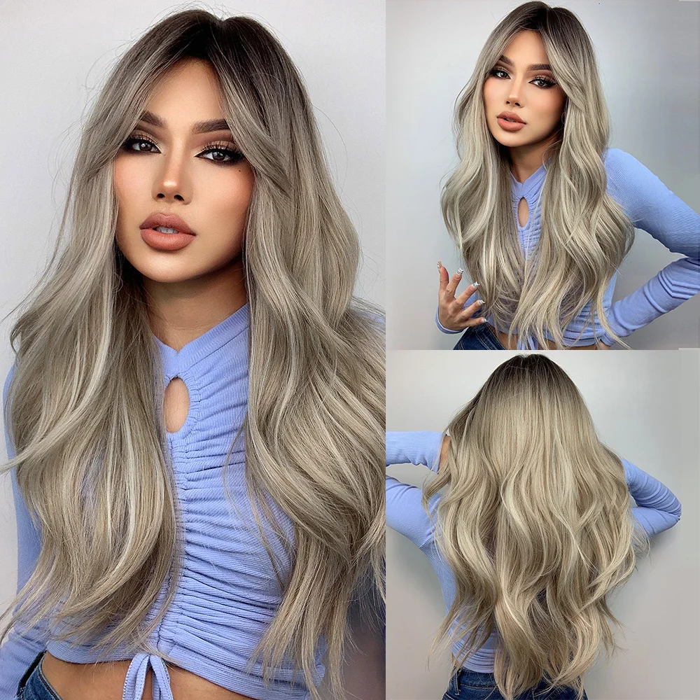 Henry Margu Lange Gewellte Blonde Synthetische Perücken Platin Tägliche Naturhaarperücken Mit Pony Cosplay Perücke Für Frauen Hitzebeständig Henry Margu Lange Gewellte Blonde Synthetische Perücken Platin Tägliche Naturhaarperücken Mit Pony Cosplay Perücke Für Frauen Hitzebeständig - Image 19