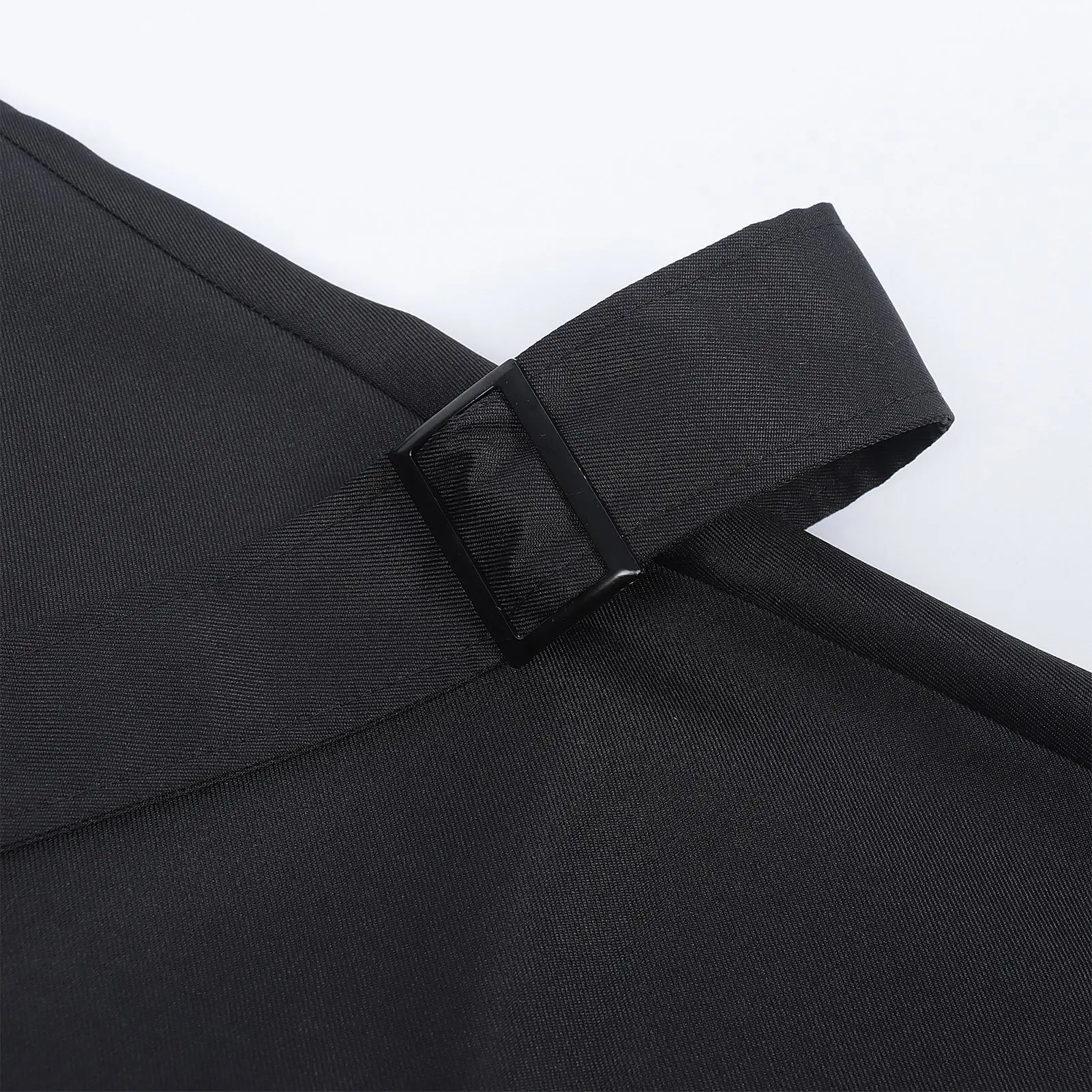 Futuristische Cyberpunk-Techwear Für Männer - Ärmellose Kapuzenweste, Asymmetrischer Schwarzer Mantel Mit Riemen, Streetwear Futuristische Cyberpunk-Techwear Für Männer - Ärmellose Kapuzenweste, Asymmetrischer Schwarzer Mantel Mit Riemen, Streetwear - Image 6