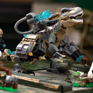 Children's Boys' Building Block Toys, Tech-Inspired Armed Mechanical Dinosaur Building Blocks, Heavy Weapon Version Dinosaur Assembly Model, Boys' Christmas Surprise Gift Toy