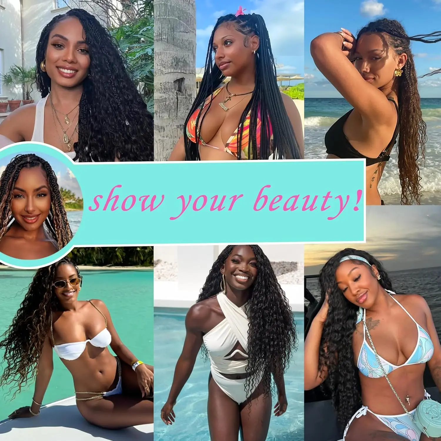 2Pcs 30Inch Synthetic Braiding Hair Deep Wave 100G No Weft Organic Fiber Hair Bundles Kinky Curly Braiding Hair For Boho Braids 2Pcs 30Inch Synthetic Braiding Hair Deep Wave 100G No Weft Organic Fiber Hair Bundles Kinky Curly Braiding Hair For Boho Braids - Image 4